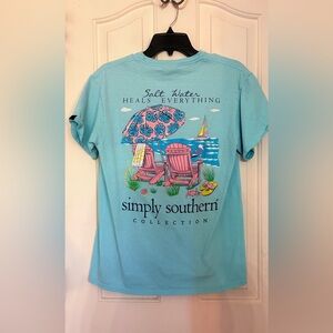 Simply Southern Aqua Beach Scene Tee